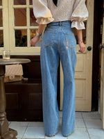 Asymmetric Wrap-Waist Wide-Leg Jeans