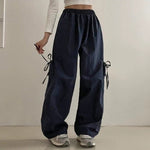 Baggy Pants with Bowknot Ribbon