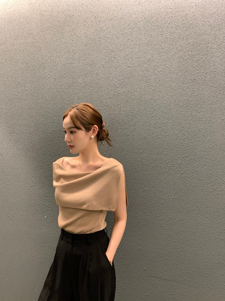 Modern Draped Off-Shoulder Top