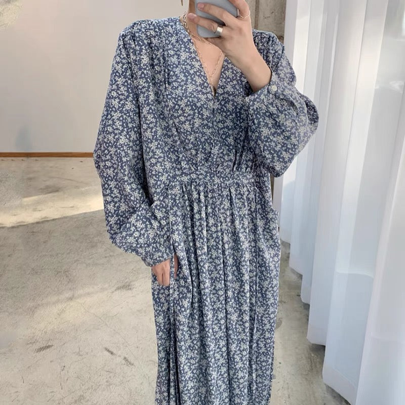 Korean floral sales maxi dress