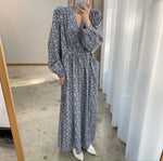 Korean Style V-Neck Relaxed Floral Maxi Dress