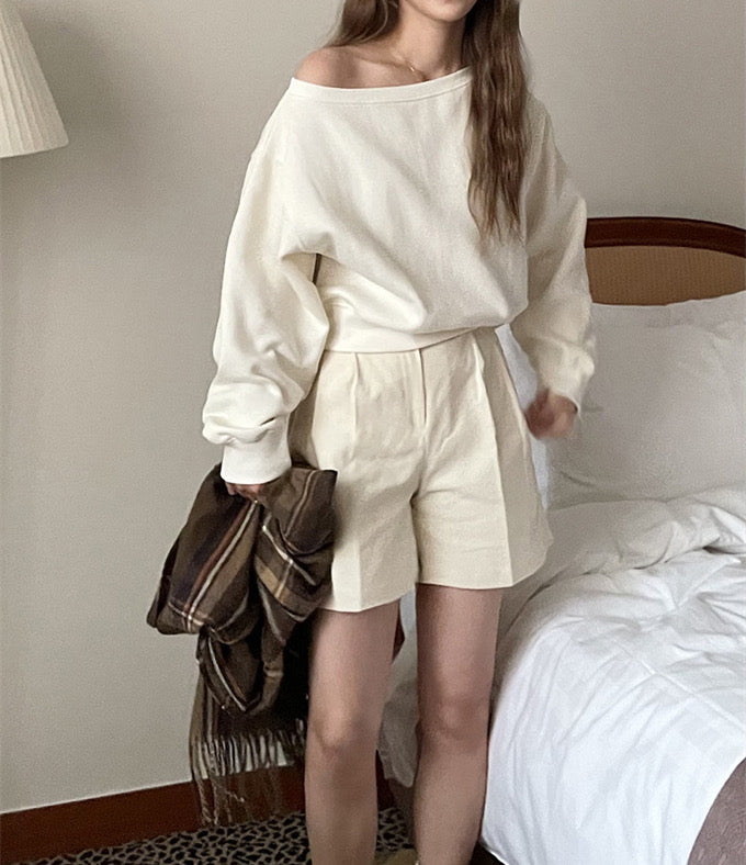 Casual Off-Shoulder Sweatshirt