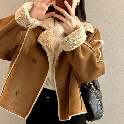 Faux Suede Sherpa Jacket