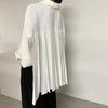 Oversized Pleated Back Button-Up Shirt