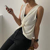 Front Knot Loose Knit Tank Top