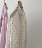 French Polka Dot Long Sleeve Chiffon Blouse