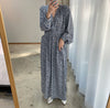 Korean Style V-Neck Relaxed Floral Maxi Dress