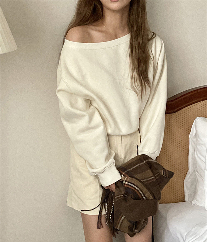 Casual Off-Shoulder Sweatshirt