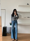 Designer Seam-Back Wide Leg Jeans