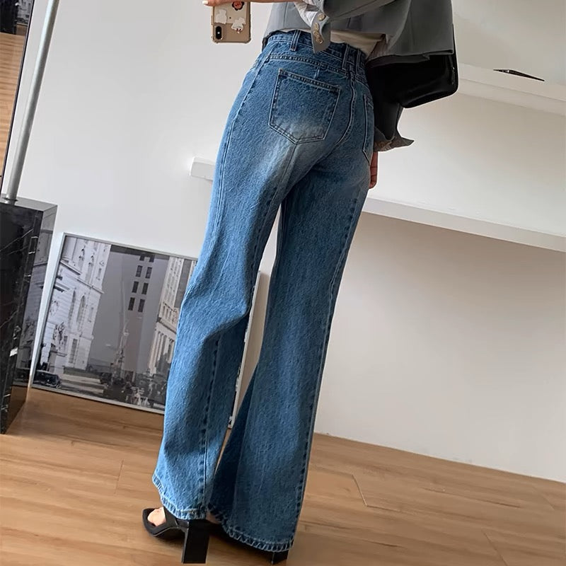 Designer Seam-Back Wide Leg Jeans