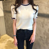 Ice-Silk Knitted Short Sleeve Top