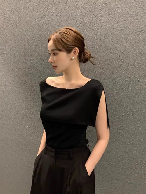 Modern Draped Off-Shoulder Top