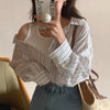 Designer Asymmetric Drop Shoulder Striped Shirt