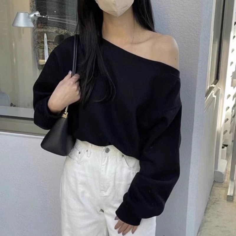 Casual Off-Shoulder Sweatshirt