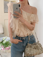 One-Shoulder Ruffle Blouse