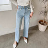 Pearl-Embellished High-Waisted Jeans