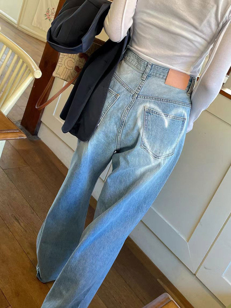 Wide Leg Heart Denim Jeans