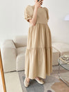 Korean Style Tiered Relaxed Midi Dress