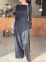 Highwaist Pleated Wide Leg Dress Pants