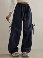 Baggy Pants with Bowknot Ribbon