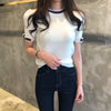 Ice-Silk Knitted Short Sleeve Top