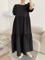 Korean Style Tiered Relaxed Midi Dress