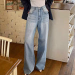 Wide Leg Heart Denim Jeans