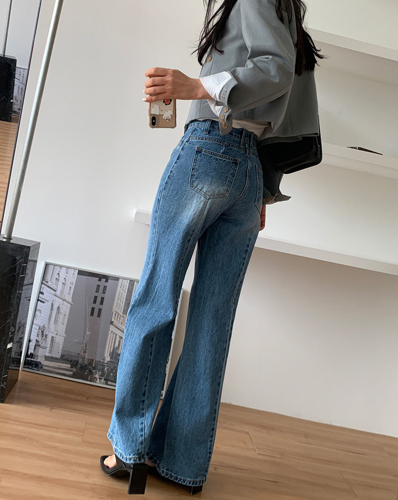 Designer Seam-Back Wide Leg Jeans