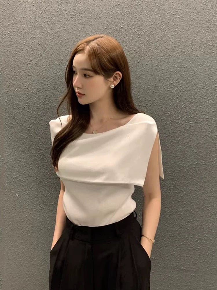 Modern Draped Off-Shoulder Top