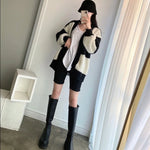 Black & White Faux Mink Cashmere Open Cardigan