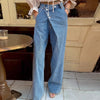 Asymmetric Wrap-Waist Wide-Leg Jeans