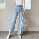 Pearl-Embellished High-Waisted Jeans