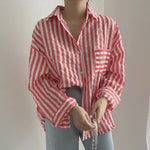 Seersucker Boyfriend Striped Shirt