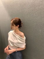 Chic One-Shoulder Ruched Blouse