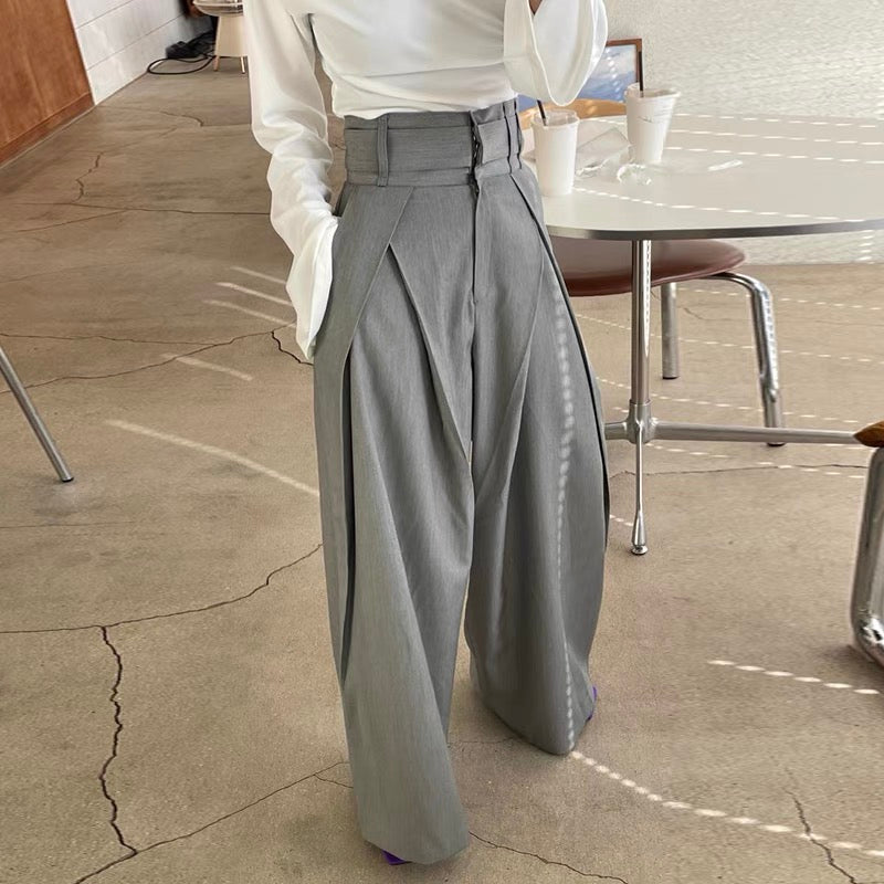 Highwaist Pleated Wide Leg Dress Pants