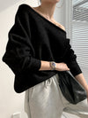 Asymmetrical Drop Shoulder Soft Sweater