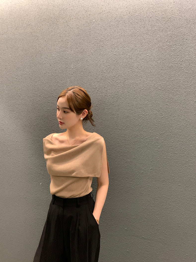 Modern Draped Off-Shoulder Top