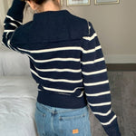Zip Collar Striped Sweater