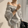 Asymmetrical Drop Shoulder Soft Sweater