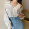 Designer Asymmetric Drop Shoulder Striped Shirt