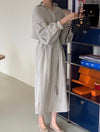 Minimalist Belted Linen Shirt Dress