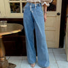 Asymmetric Wrap-Waist Wide-Leg Jeans