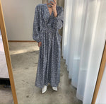 Korean Style V-Neck Relaxed Floral Maxi Dress