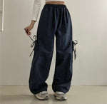 Baggy Pants with Bowknot Ribbon