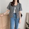 Classic Round Neck Tweed Short Sleeve Jacket