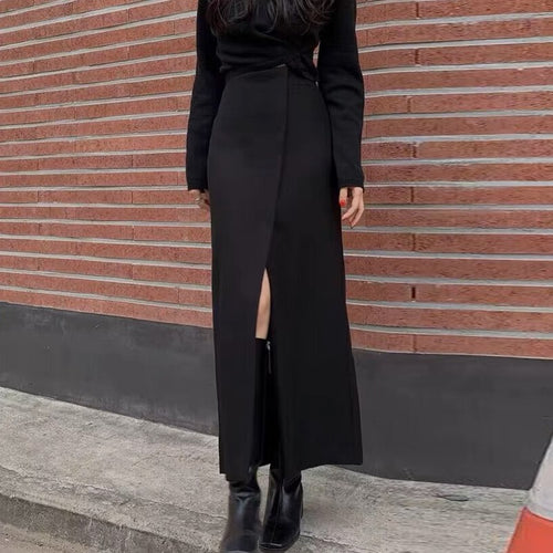 Korean Style Designer Asymmetrical Split Midi Dress