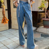 Asymmetric Wrap-Waist Wide-Leg Jeans