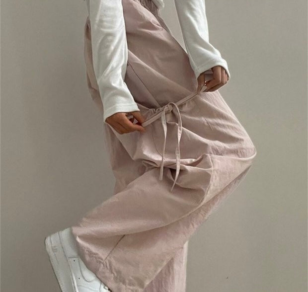 Baggy Pants with Bowknot Ribbon