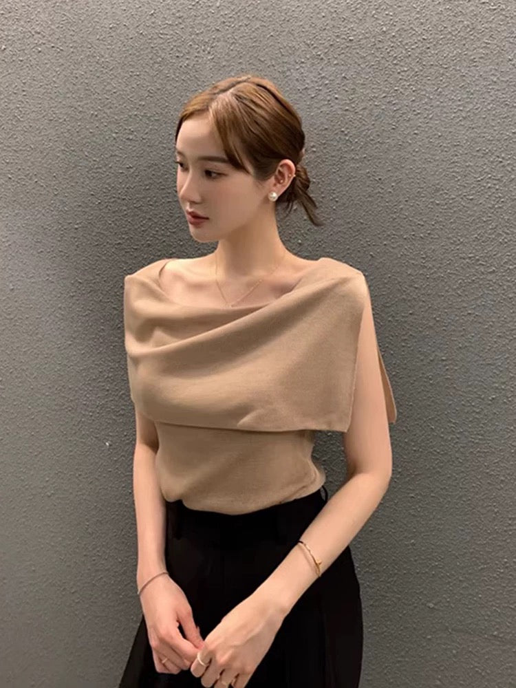 Modern Draped Off-Shoulder Top