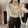 Swing Neckline Long Sleeve Shirt